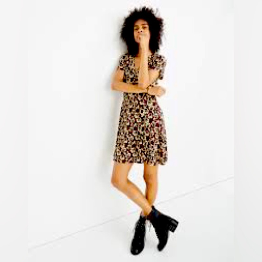 Madewell Pansy Viola Floral Dress NWT Size 8